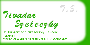 tivadar szeleczky business card